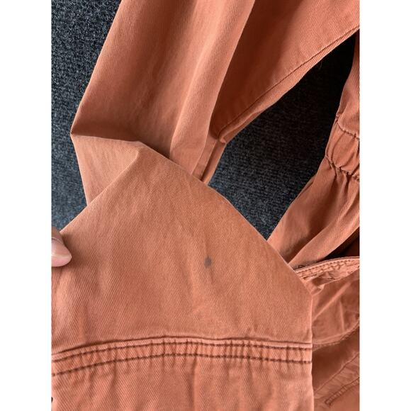 Anthropologie Longline Anorak Parka Cargo Jacket Coat M Rust Hooded Coat - Picture 3 of 16